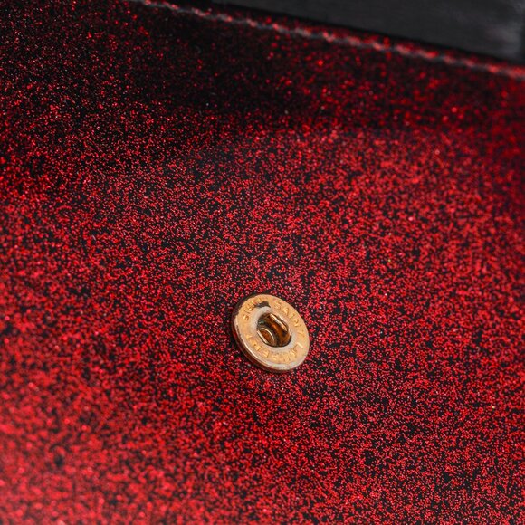 Saint Lauren "Bright Fuchsia" Glitter Patent YSL Leather Wallet - Picture 7 of 10